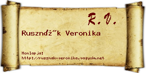 Rusznák Veronika névjegykártya